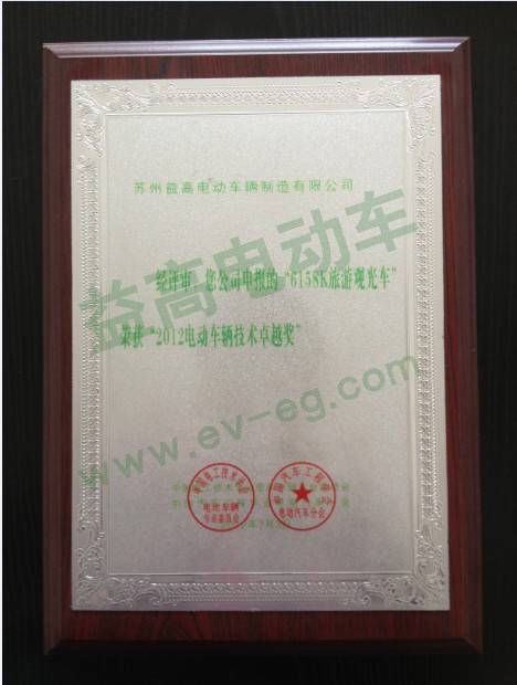 电动车辆技术卓越奖