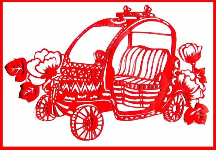 永吉车型剪纸（米奇两座代步车）