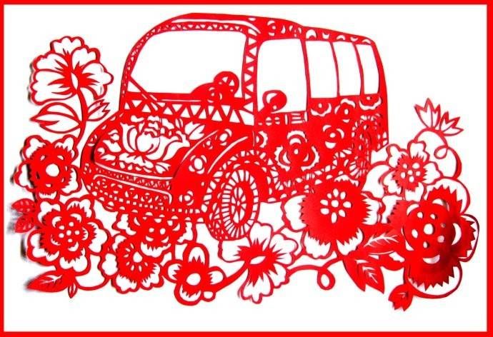 永吉车型剪纸（益高电动封闭公交车）