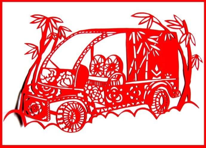 永吉车型剪纸（益高垃圾环卫车）